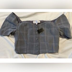 Forever 21 Cropped Plaid Top Sz S New